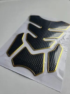 Universal Motorbike Tank Scratch Protector 3D Pad Sticker Motorcycle UK (GOLD) • £3.99