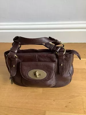 Tula By Radley Small Leather Handbag Dark Brown VGC • £8.50