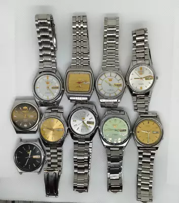 JOB LOT Of 10 Gents Automatic Watches For Spares /Repair Most Work But Unstable • £40