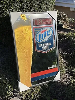 Miller Lite U.S.  Armed Forces Military Beer Bar Mirror Man Cave Pub • $110