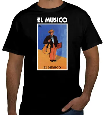 El Musico Loteria T-Shirt Mexican Bingo Short Sleeve Gift Celebration Lottery  • $13.95