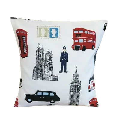 Cushion Cover London The Capital  London Bus  Guards Red Black Design • £8.45