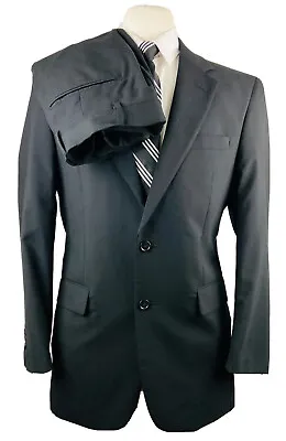 Jos. A. Bank Mens 38R Solid Black 100% Wool 2 Piece Suit With Dress Pants 30x28 • $124.98