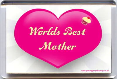 New WORLD'S BEST MOTHER Fridge Magnet - Unique Birthday Or Christmas Gift • $20.01