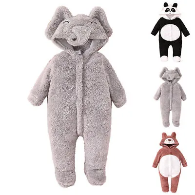 Baby BoyGirl Kids Animal Romper 1Onesie Costume Hooded Cosplay Jumpsuit Outfits☆ • £14.32