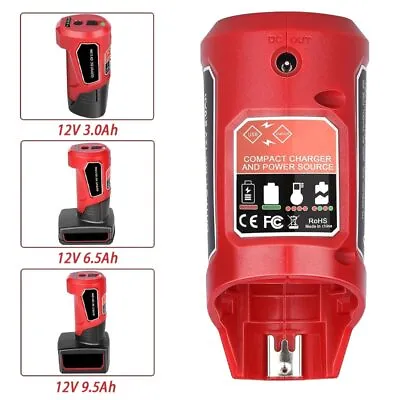 USB Charger Battery Adapter Power Source For Milwaukee 48-59-1201 12V Battery • $14.07