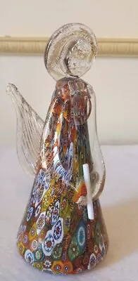 Murano Millefiori Gold Dust Adventurine Glass Angel With Org Label Italy 6.25  • $48