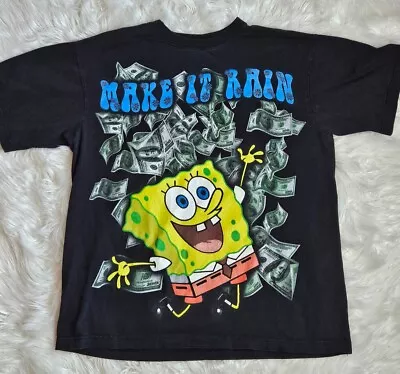 VTG Y2K SpongeBob SquarePants Make It Rain Pro Power Heavy Tag Mens LG T-Shirt  • $24.99