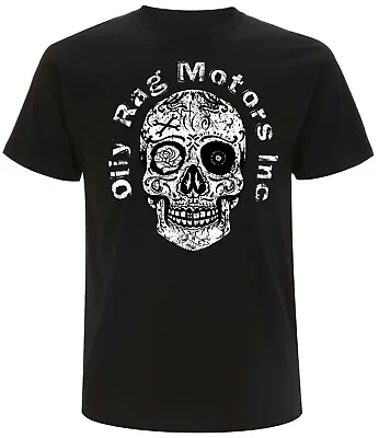 Motors Inc Skull T Shirt.  Oily Rag Co. Biker. Motorcycle. Sugar Skull T Shirt   • £24.99