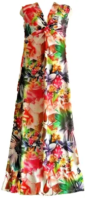 Tiana B.Sleeveless Floral Print Brazil Jersey Maxi Dress-  Multi- Size-8 • £15