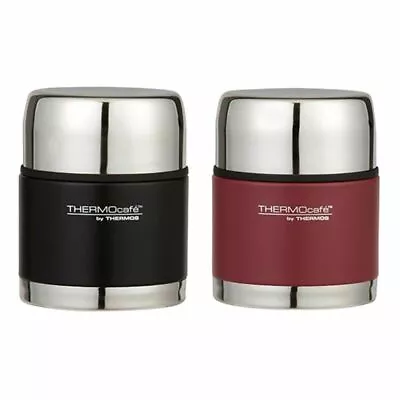 New THERMOS Thermocafe S/Steel Vacuum Insulated Food Jar 500ml Matte Black Red • $32.99