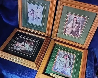 Lot Of 4 Maija Native American Decorator Art Prints Framed Woman Wolves Horse • $29.50