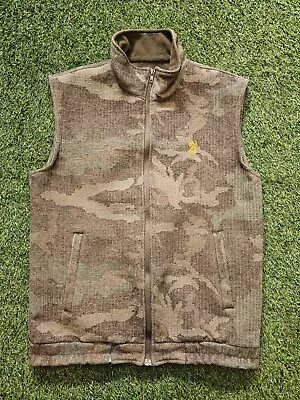 Vintage Browning Camo Twill Style Vest Mens Sz MEDIUM Zip Brown Tan • $24.99