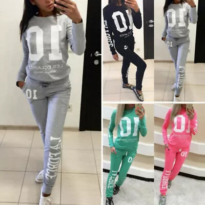£23.19 • Buy Ladies' Women's Long Sleeve Tracksuit Lounge-wear Jogging 2 Piece Suit Plus Size