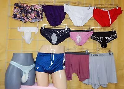 Lot Of 12 Vintage & New Mens Briefs & Swim Trunks Variety Colors & Styles Sizes • $29.99