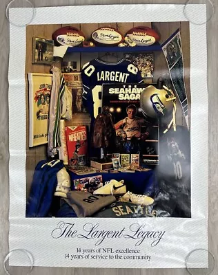 Vintage 80s Seattle Seahawks Steve Largent Legacy NFL Excellence Poster 24x18  • $15.95