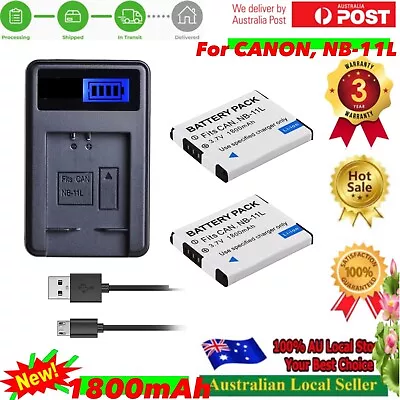 2x Battery + Charger For Canon IXUS 150 155 157 160 165 170 172 175 177 180 185 • $33.95