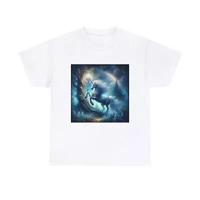 Unisex Adult T Shirt Mystical Unicorn Majestic Forest Fantasy Graphic Tee Magic • $21.10