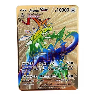 NEW Pokémon 10000point Metal Cards TCG Arceus VMAX Golden Pokemon Gifts For Kids • $7.99