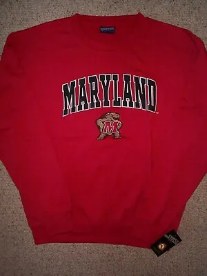 ($55) Maryland Terrapins Ncaa Jersey Sweatshirt Adult MEN'S/MENS (m-med-medium) • $29.94