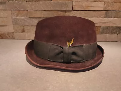 Vintage Mallory Men’s Brown Fedora Hat SZ 7 1/8 STETSON • $58.33