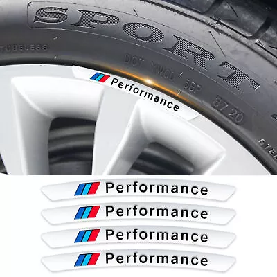 4x For BMW Performance Wheels Aluminum Sticker Badge Logo Emblem M Power Sport • $7.34