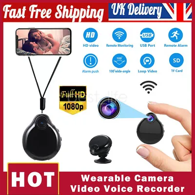 Small HD 1080P Wearable Mini Camera Video Voice Recorder Necklace Pendant Cam UK • £17.45