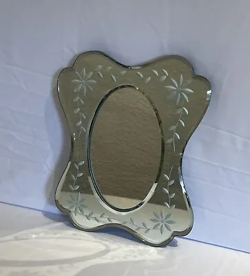 Venitian Style Etched Glass Mirror  • $25