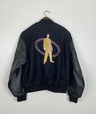 Deadstock NWT Vintage Elvis Presley Signature Series Black Varsity Jacket Size M • $199.99