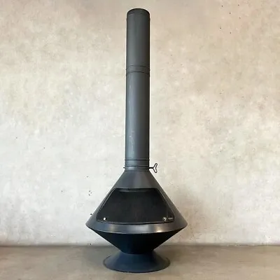 Vintage Mid Century Modern Matte Black Aztec Majestic Fireplace • $2928.95