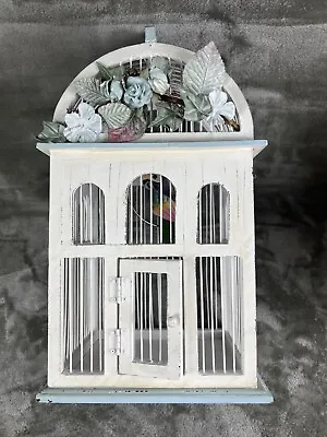 Vintage Wooden Decorative Birdcage Farmhouse Shabby Décor W/added Bird Large • $34.99