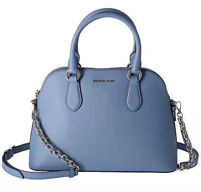 Michael Kors Veronica Medium Dome Satchel Crossbody Denim Blue Saffiano Leather • $79.99