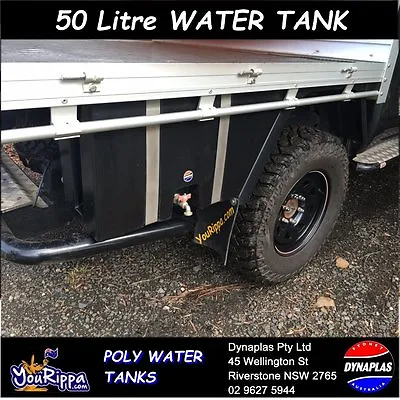 $299 • Buy Large Black Ute Underbody Poly Tray Top Water Tank 50 Litre 4x4 4wd Soap Holder 