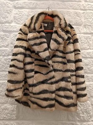 £58.99 • Buy Women's Jakke Dusky Pink Tiger Animal Print Faux Fur Coat Jacket Size 12-14 UK
