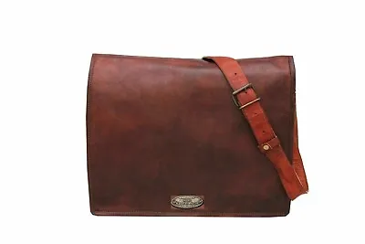 18  GVB Women Goat Natural Vintage Leather Messenger Cross Body Laptop Bag Purse • $46.89