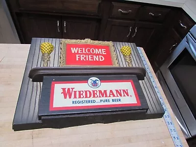 VINTAGE WIEDEMANN BEER Sign Welcome Friends • $49.99