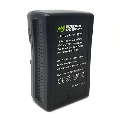 $149.99 • Buy Wasabi Power V-Mount Battery (14.4V, 13200mAh, 195Wh)