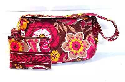 NWOT Vera Bradley Carnaby Floral Pink Small Shoulder Maggie Handbag & Coin Purse • $32.80