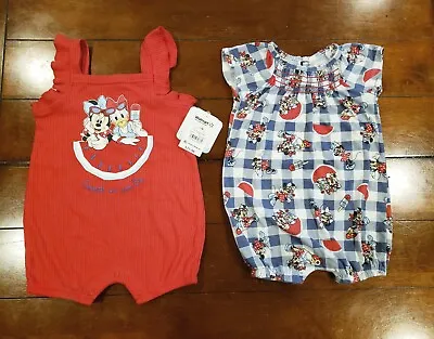 Disney Baby Minnie  Mouse & Daisy Duck Rompers Set Of 2 ~ Size 12M 1 NWT 1 NWOT • $9