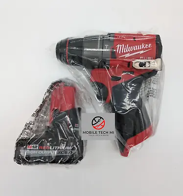 New Milwaukee FUEL M12 3404-20 1/2  Hammer Drill Driver + 5.0 HO 5.0 Ah Battery • $129.98