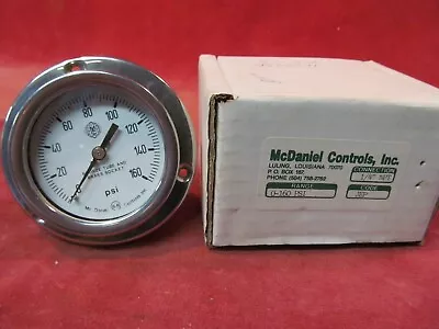 McDANIEL CONTROLS 0-160 PSI PRESSURE GAUGE 1/4  NPT JEP BRONZE TUBE BRASS SOCKET • $24.88