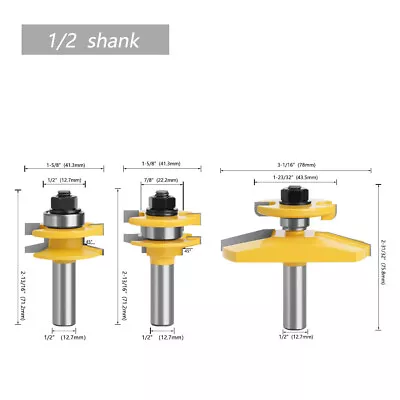 Raised Panel Cabinet Door Router Bit Set Back-cutter Bevel 15° 12mm 1/2  Shank • £35.69