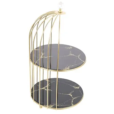 Beavorty 2- Tier Cake Stands With Bird Cage Shaped Metal Cupcake Stand • £25.72