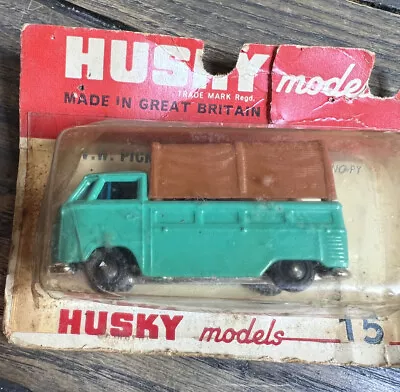 NIB Vintage Husky No. 15 Volkswagen PICK UP Truck Bus VW Turquoise AMAZING FIND! • $79.99