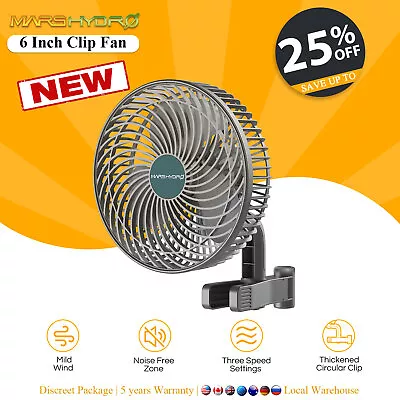 Mars Hydro 6 Inch Clip-On-Fan Clip Fan Oscillating For Grow Tents Adjustable • $39.99