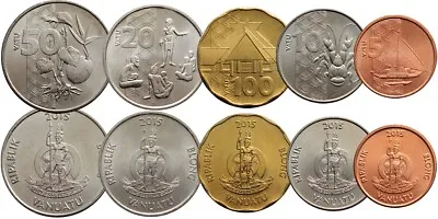 Vanuatu 5 Coins Set 5 - 10 - 20 - 50 - 100 Vatu 2015 Unc • $8.99