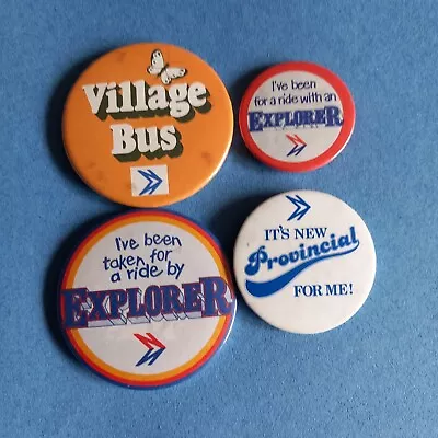 4 NATIONAL BUS COMPANY Vintage Advertising Badges 1970/80s • £3.50