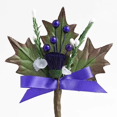 £2.25 • Buy Thistle And Heather Artificial Buttonhole Scottish Wedding Sprays Card Crafts