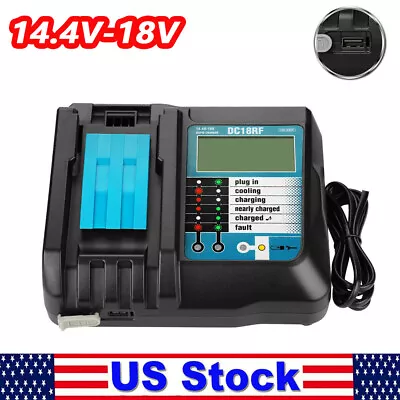 For Makita Fast Lithium-Ion Battery Charger DC18RF BL1840 BL1815 BL1450 14.4-18V • $23.89