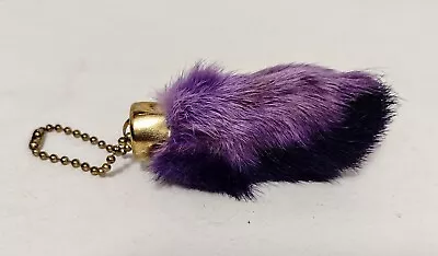 Vintage Purple Rabbit's Foot Lucky Charm Keychain Zipper Pull • $19.99